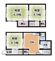 浦口様佐太中町貸家　真ん中の物件間取画像